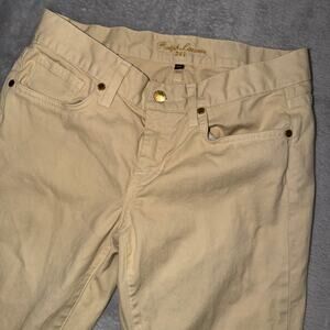 Ralph Lauren 380 Beige Khaki Jeans Women’s Size 8 Long Straight Pants